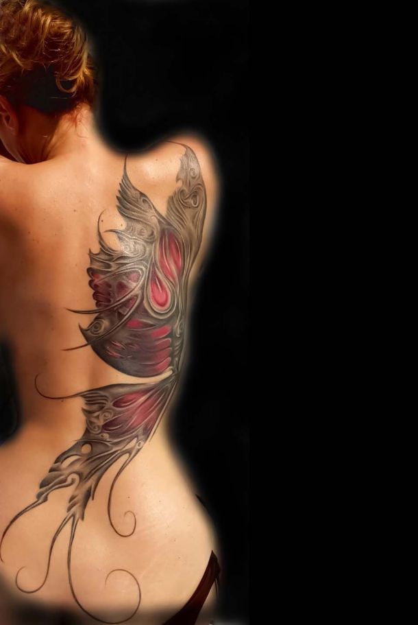 Schmetterling auf dem Rücken Tattoo-Design von Oliver Sasin
