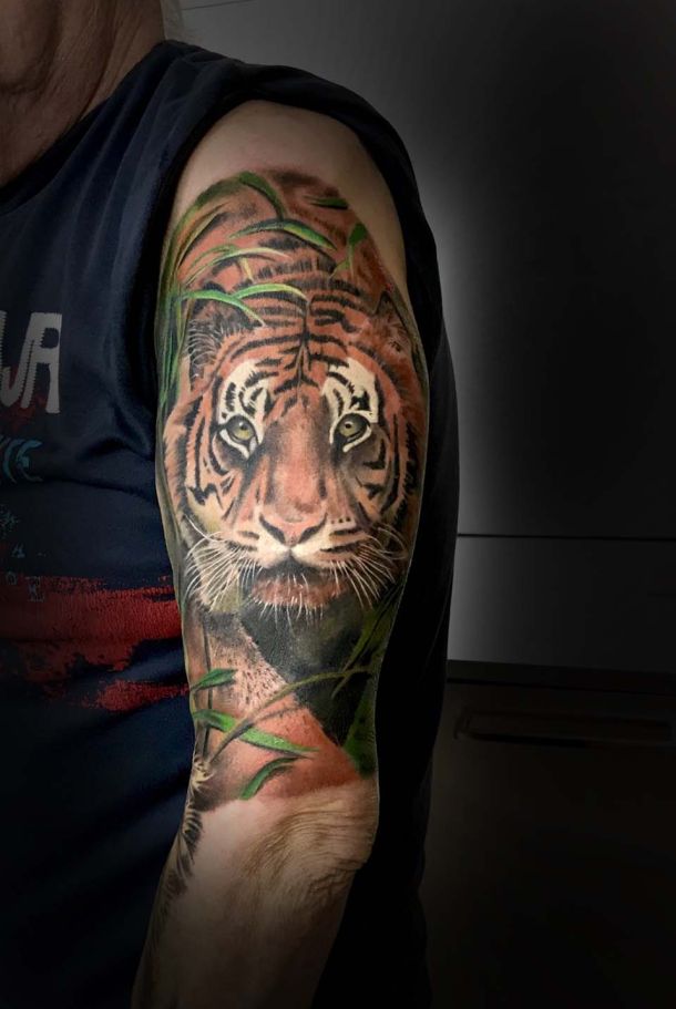 Tiger auf dem Arm, Tattoo-Design