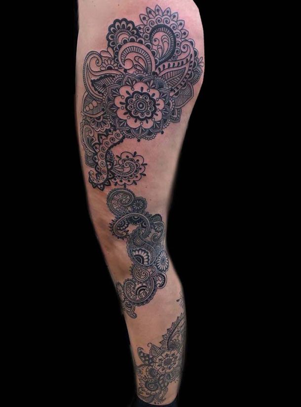 Tattoo auf dem Bein